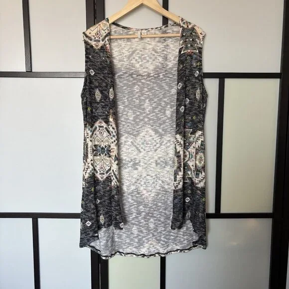 CATO Women's 18/ 20 Open Vest Top Southwestern Boho Tribal Festival Hippie - Picture 2 of 15